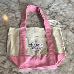 Trader Joe’s Pink and Cream Tote Bag